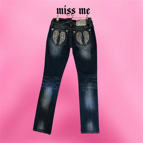 Miss Me Angel Wing Back Pocket Jeans Size 26 Depop