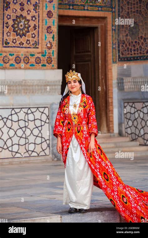 Woman Women Uzbek Traditional Costume Hi Res Stock Photography And
