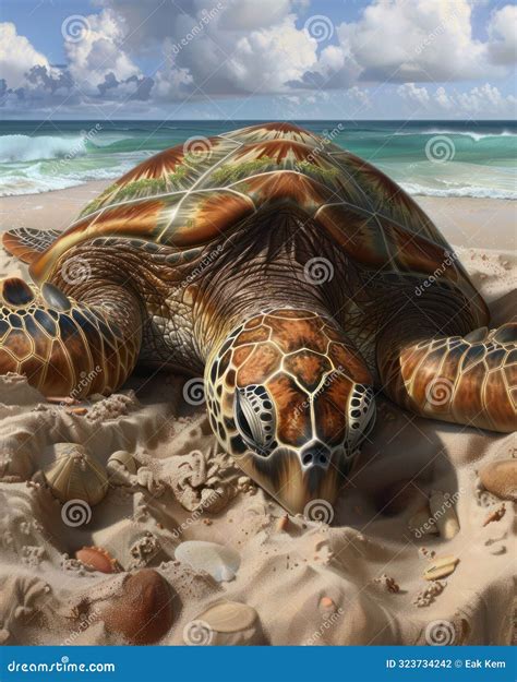 Sea Turtle Nesting On The Beach Embracing Marine Conservation And The