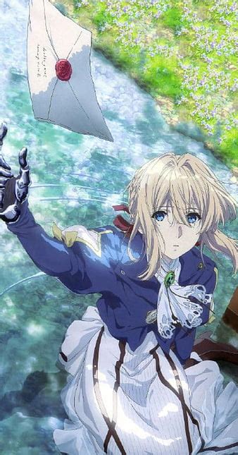 Violet Evergarden Blonde Purple Leaves Bionic Arm Anime Hd