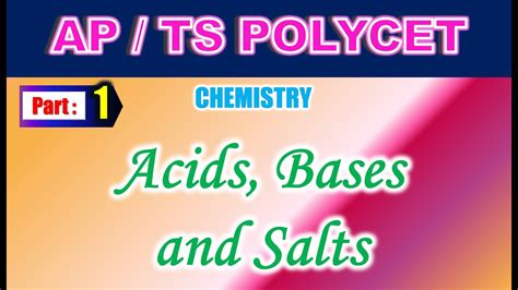 AP TS POLYCET Chemistry Acids Bases And Salts Part 1 YouTube