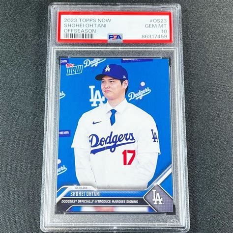 未使用に近いPSA10 GEM MINT 2023 Topps Now 大谷翔平 2023年12月14日 ドジャース入団会見 限定オーダー