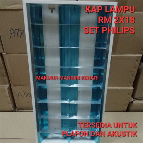 Jual KAP LAMPU RM 2X18W WATT TL T8 LED 2X8 SET PHILIPS RM 2X18