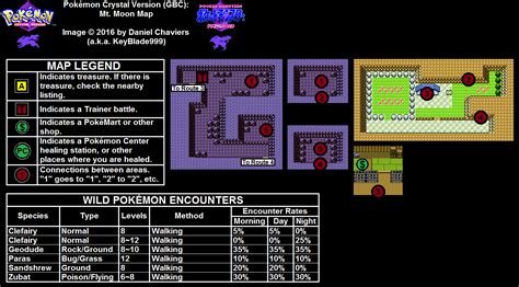 Pokémon Crystal Mt Moon Map PNG Neoseeker Walkthroughs