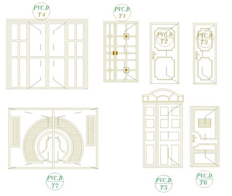 Door Elevation And Section Plan Dwg File Single Design