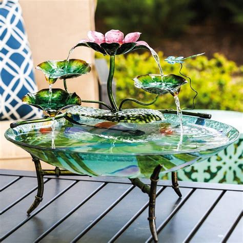 Evergreen Enterprises Inc Dragonfly At The Lake Birdbath Fountain