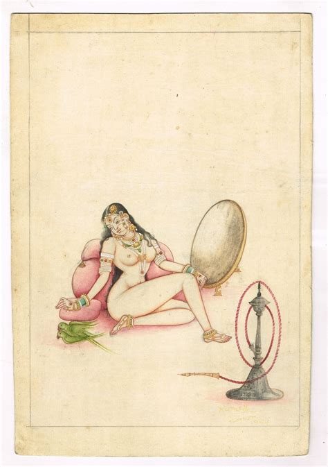 Indian Nude Woman Painting Hand Miniature Naked Queen Art On Paper X Inches Naked Queen