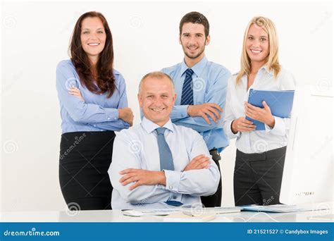 Business Team Happy Mature Manager With Colleagues Stock Image Image