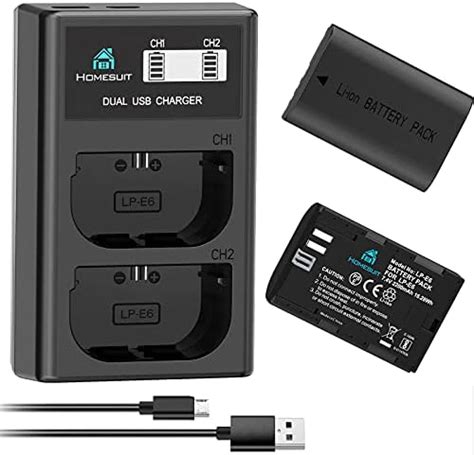 Homesuit Lp E Lp E N Battery And Upgraded Lcd Charger Set Compatible