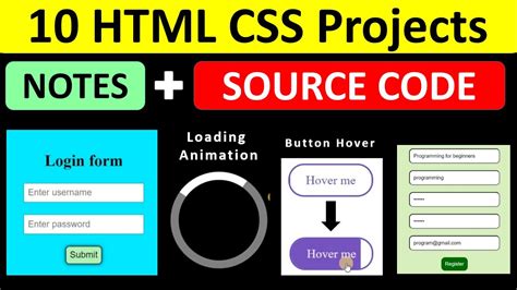 10 Html Css Projects For Beginners Html Css Tutorial Programming