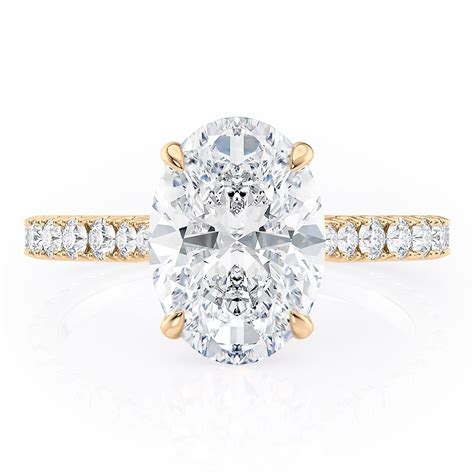 14K Yellow Gold U Prong Tapered Cathedral Engagement Ring Derco Diamonds