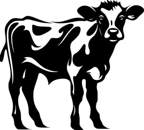 Ilustraci N Vectorial De Icono Aislado De Vaca En Blanco Y Negro