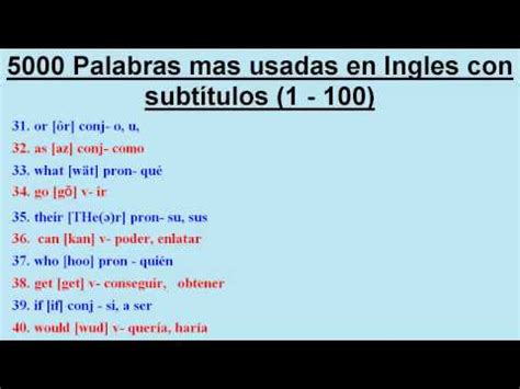 Palabras Mas Usadas En Ingles Youtube