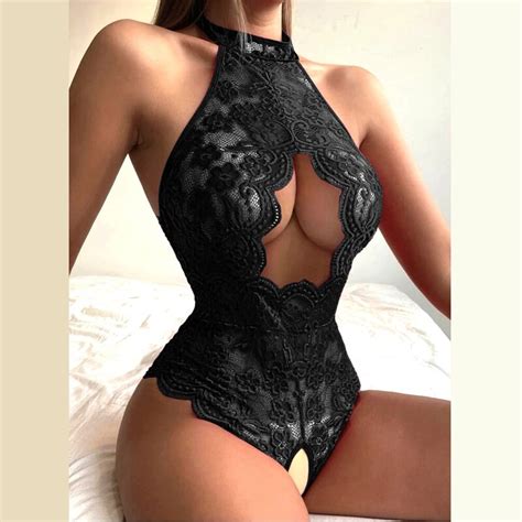 Femmes Dentelle Sexy Lingerie Sans Entrejambe Ouvert Soutien Gorge