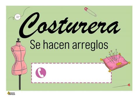 Cartel De Costurera Se Hacen Arreglos Imprimir Carteles Gratis