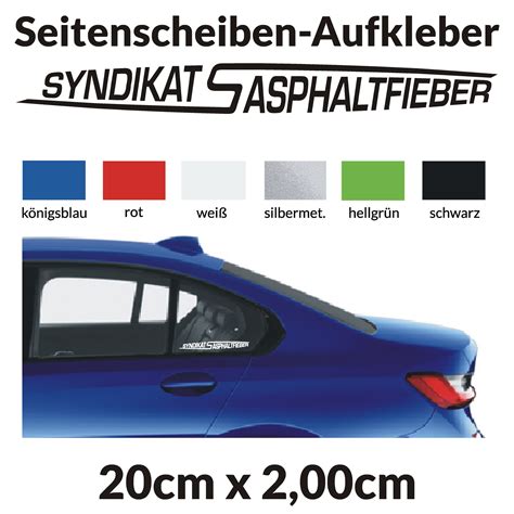 Seitenscheiben Aufkleber Syndikat Asphaltfieber Fanshop Syndikat