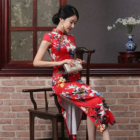 Buy 2018 Red Cheongsam Sexy Qipao Long Traditional