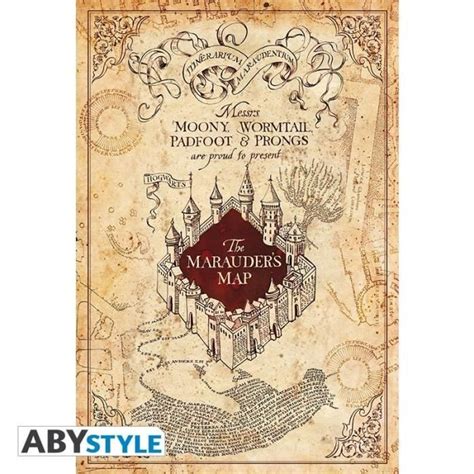 Harry Potter Poster Carte Du Maraudeur Roul Film X