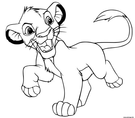 Coloriage Simba Grandit Dans La Jungle Et Devient Un Jeune Lion Dessin