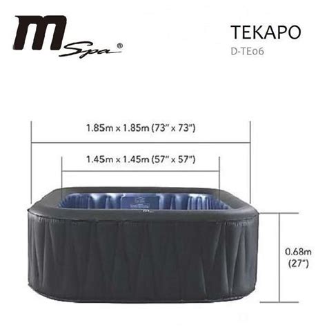 MSPA Tekapo Inflatable Hot Tub 6 Person Square D TE06 Inflatable Hot Tubs Bubble Spa Spa