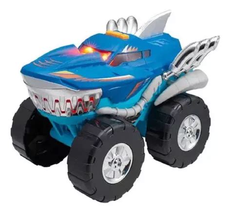 Carro Monster Moverz Tubarao Luz E Som Fun F Personagem