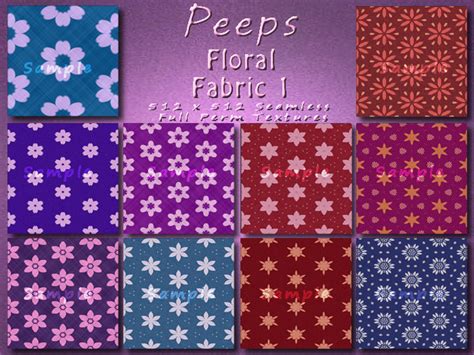 Second Life Marketplace Peeps Textures Floral Fabric 1