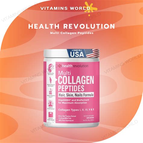 Health Revolution Multi Collagen Peptides Powder Supplement Types I Ii Iii V X 5 Hydrolyzed V