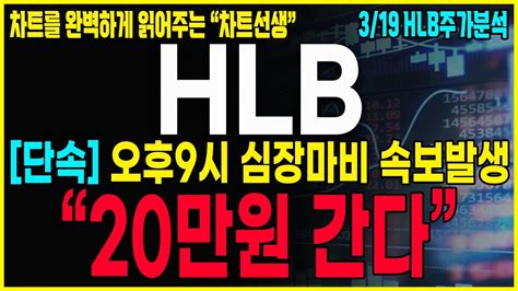 Hlb 주가분석 긴급공시 이제 곧 상한가 찍어버리는 이유 세력들의 작전계획은 이미 노출됐습니다 상승신호 발생했습니다