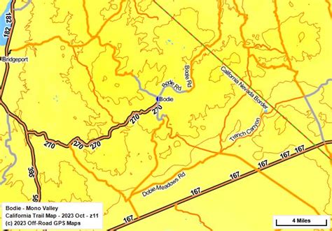 Bodie Mono Valley California Trail Map
