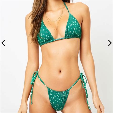 Frankies Bikinis Tia Green Ditsy Bikini Gem