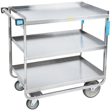 Heavy Duty Utility Cart Stainless Steel 3 Shelf WebstaurantStore