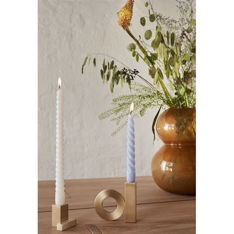 Oyoy Living Square Solid Brass Candleholder Candlestick Brushed Brass