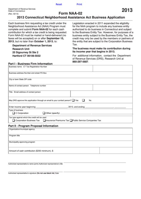 Fillable Form Naa Connecticut Neighborhood Assistance Act Business