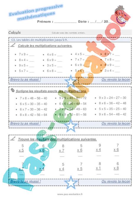 Evaluation Progressive Par Comp Tences Calcul Mental Cm Pdf Imprimer