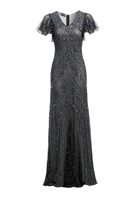 Angela Grey Beaded Flapper Dress 1920s Great Gatsby Style Roaring