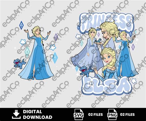 A Beautiful Clipart Image Of Elsa From Frozen Featuring Her Iconic Blue Dress And Blonde Braid