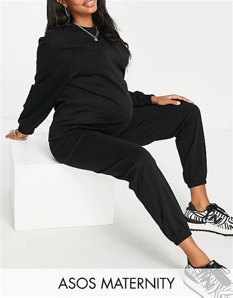 Asos Design Maternity Tracksuit Slim Sweat Under The Bump Sweatpants