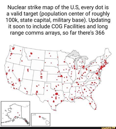 Nuclear Strike Map Of The Us Every Dot Is A Valid Target Population