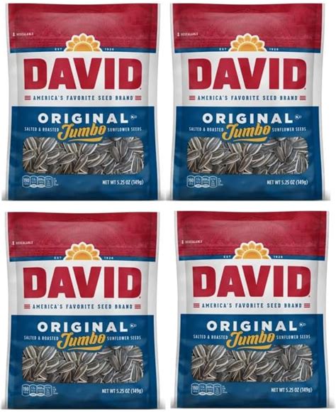 Amazon David S Salted Roasted Sunflower Seeds Pack Of