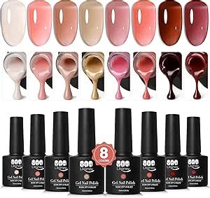 Amazon Ytd Likomey Nude Gel Nail Polish Set Colors Translucent Neutral Jelly Sheer Rose