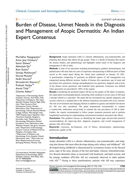 PDF Burden Of Disease Unmet Needs In The Diagnosis And Management Of