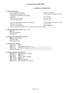 Fillable Online Table Of Contents Section A General Information 2