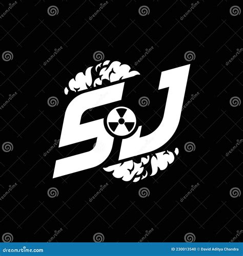 SJ Monogram Shape Smoke Style Stock Vector - Illustration of logo ...