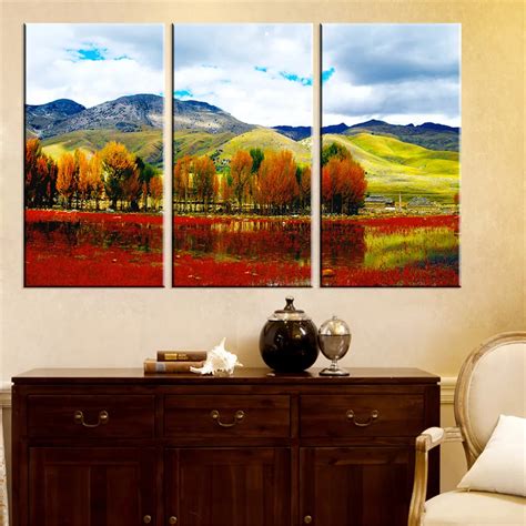 Canvas Painting Tree Scenery Wall Oil Painting Art Picture Mountain ...