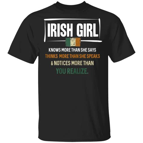 Womens Irish Girl Knows More Than She Says Irish Lover Ts Shirt