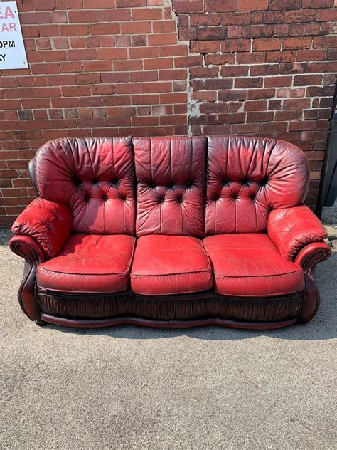 Red Chesterfield Style Sofa In Wombwell South Yorkshire Gumtree