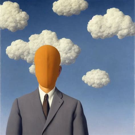 Portrait Of A Man Whos Head Is Hidden Of Clouds By Stable Diffusion