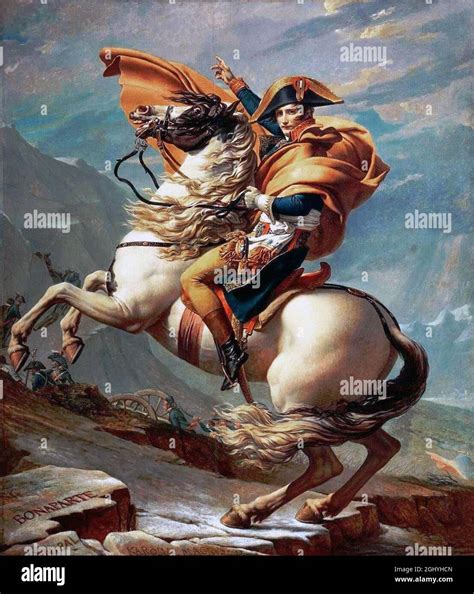 Napoleon Crossing The Alps By Jacques Louis David Stock Photo Alamy