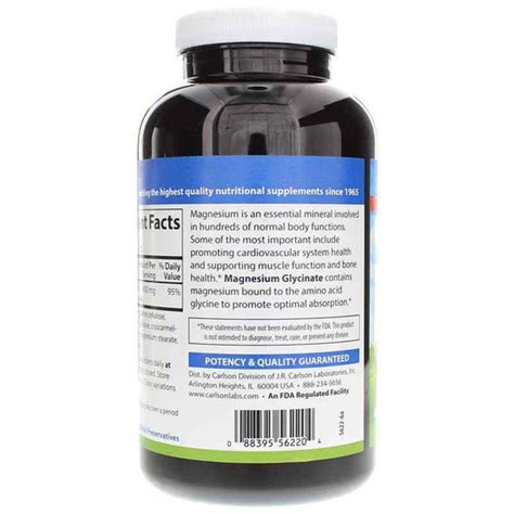 Magnesium Glycinate 400 Mg, Carlson Labs