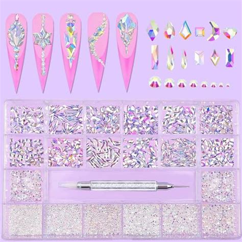 Snagshout Wkisic D Glass Ab Crystal Nail Art Rhinestones Kit